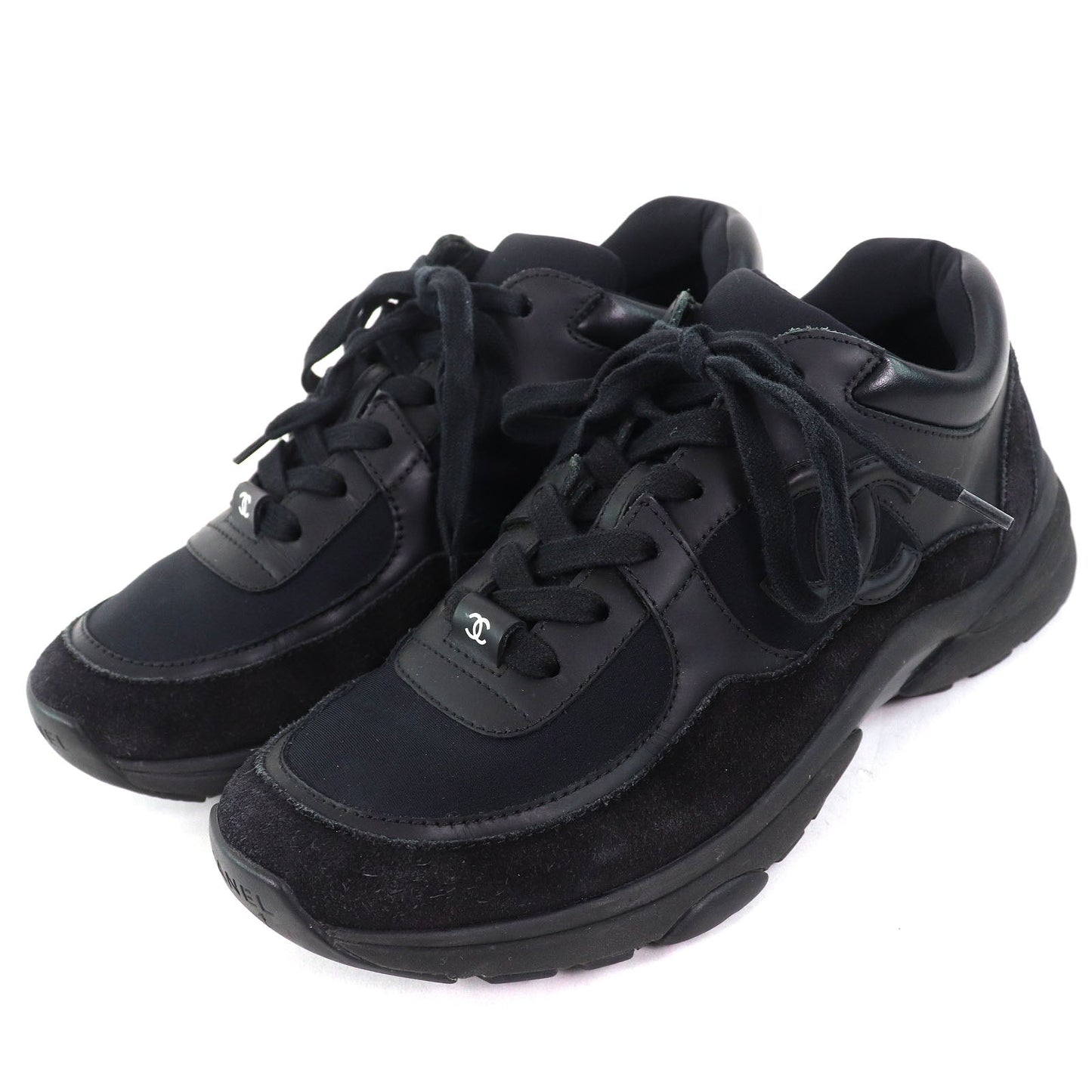 Chanel COCO Mark Suede Leather Sneakers