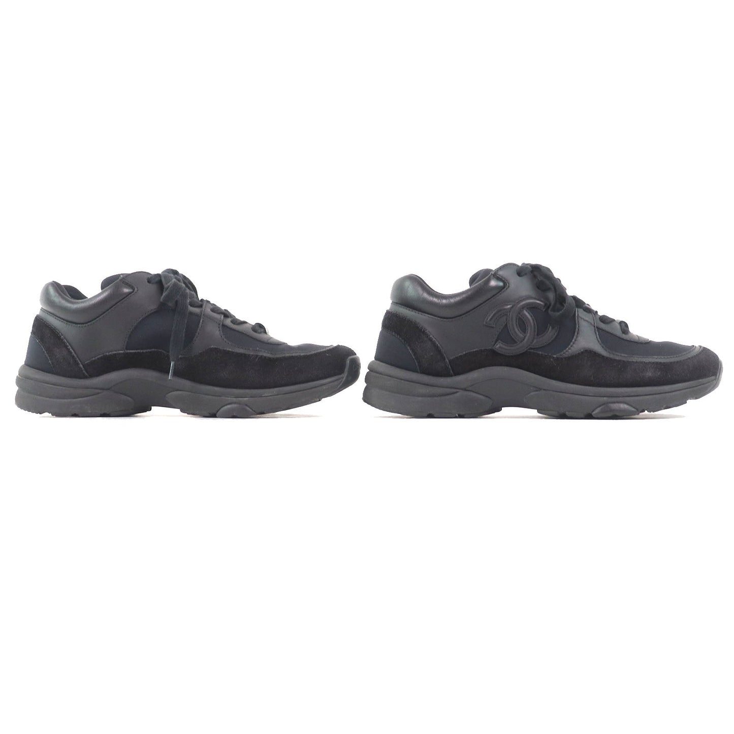 Chanel COCO Mark Suede Leather Sneakers