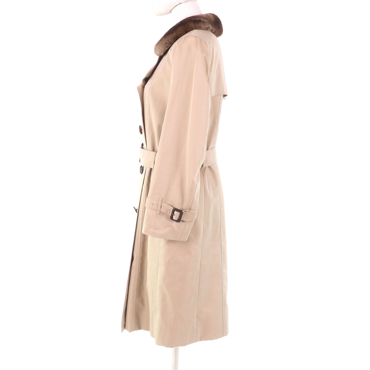 Burberry London Rex fur trench coat
