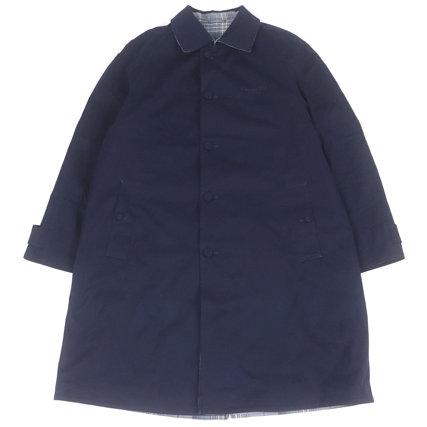 Dior Logo embroidered Cotton Balmacaan Coat