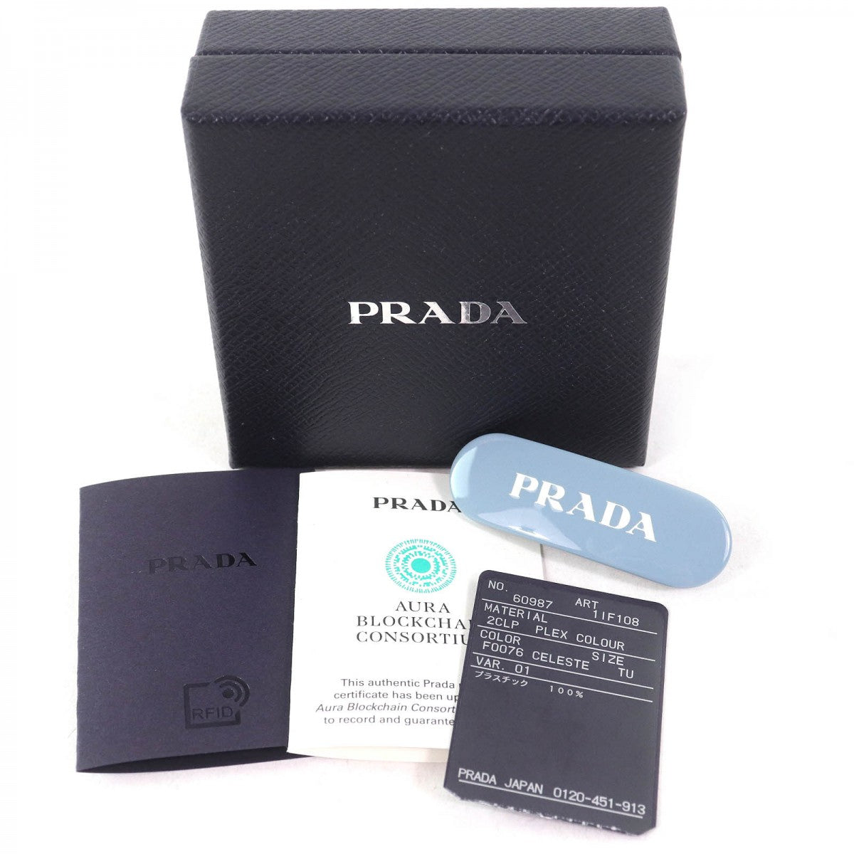 PRADA hair accessory 1IF108 Plastic, Metal Light blue Brex Women