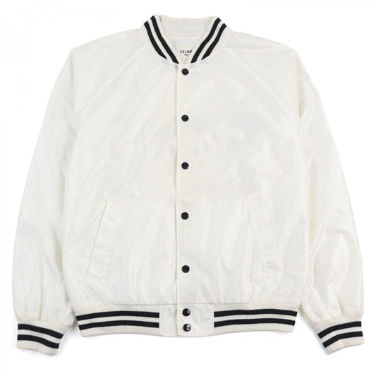 CELINE Blouson 2W365495M Outer: 100% nylon, Lining: 55% polyester, Lining: 45% rayon, Part: 50% wool, Part: 50% acrylic White black mens 44
