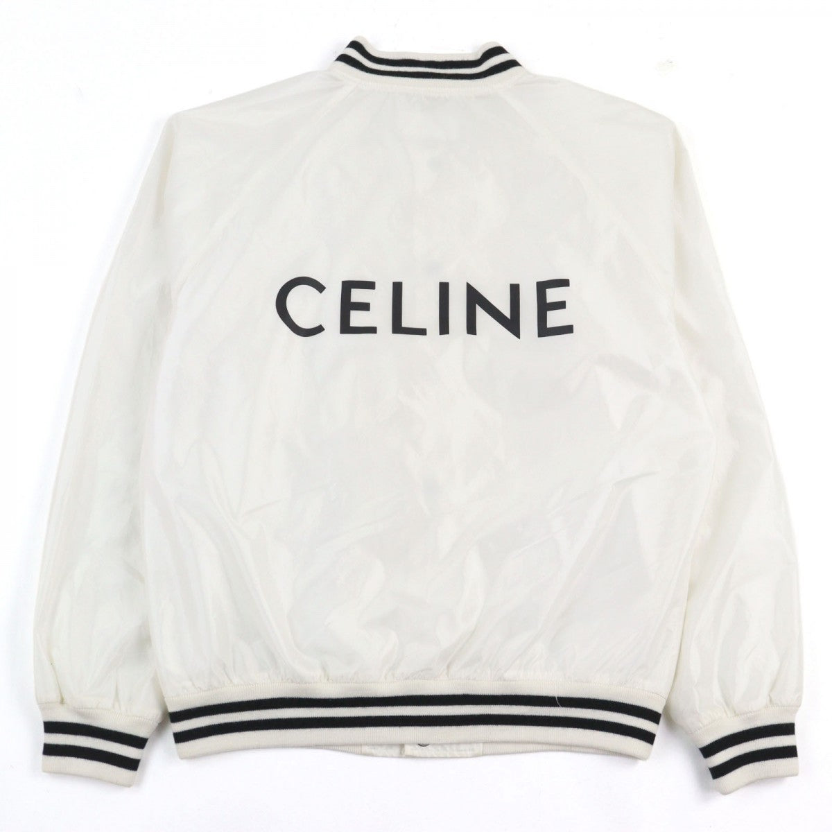 CELINE Blouson 2W365495M Outer: 100% nylon, Lining: 55% polyester, Lining: 45% rayon, Part: 50% wool, Part: 50% acrylic White black mens 44