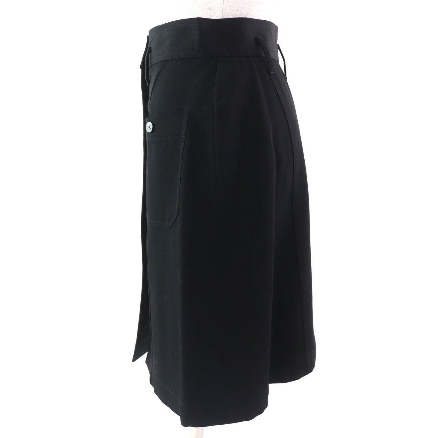 Chanel COCO Mark Button Wool Skirt