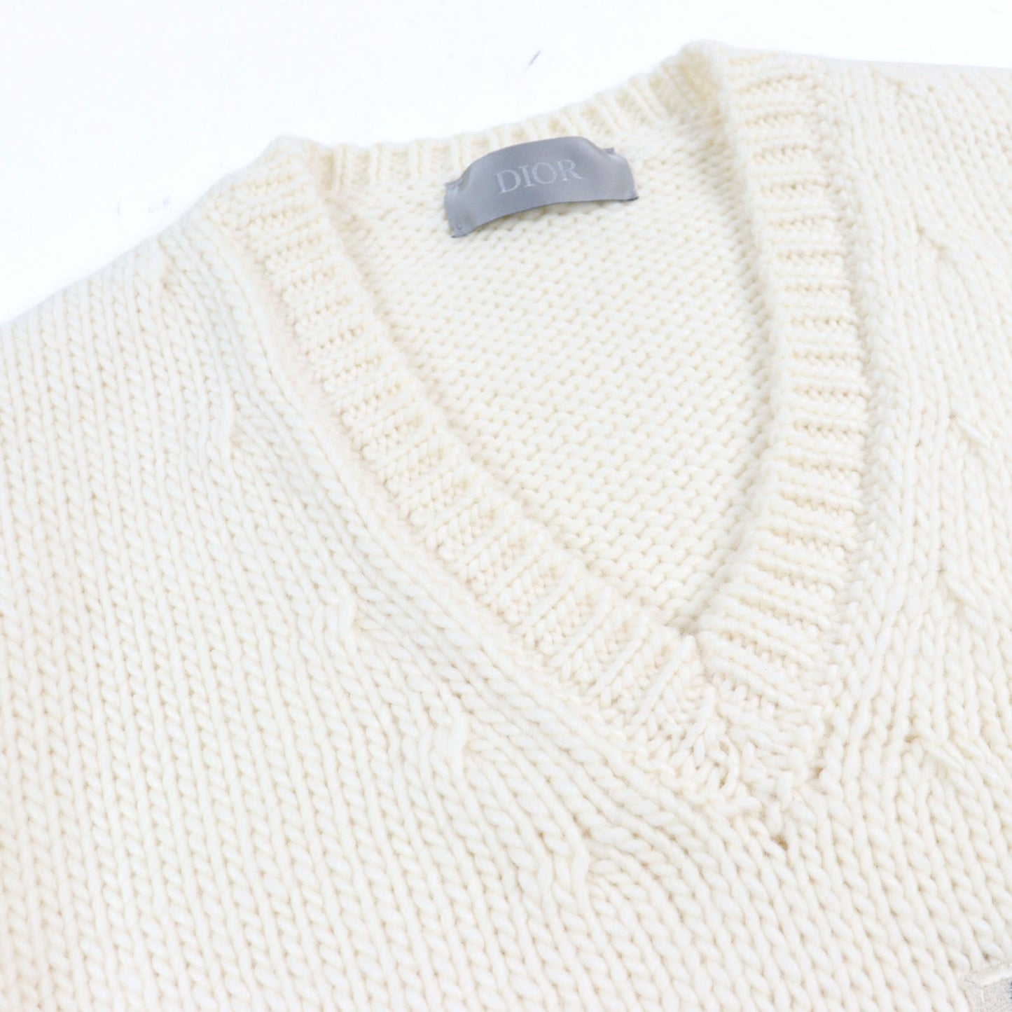 Dior DUNCAN GRANT AND CHARLESTON Knit Embroidered Patch V-neck Sweater