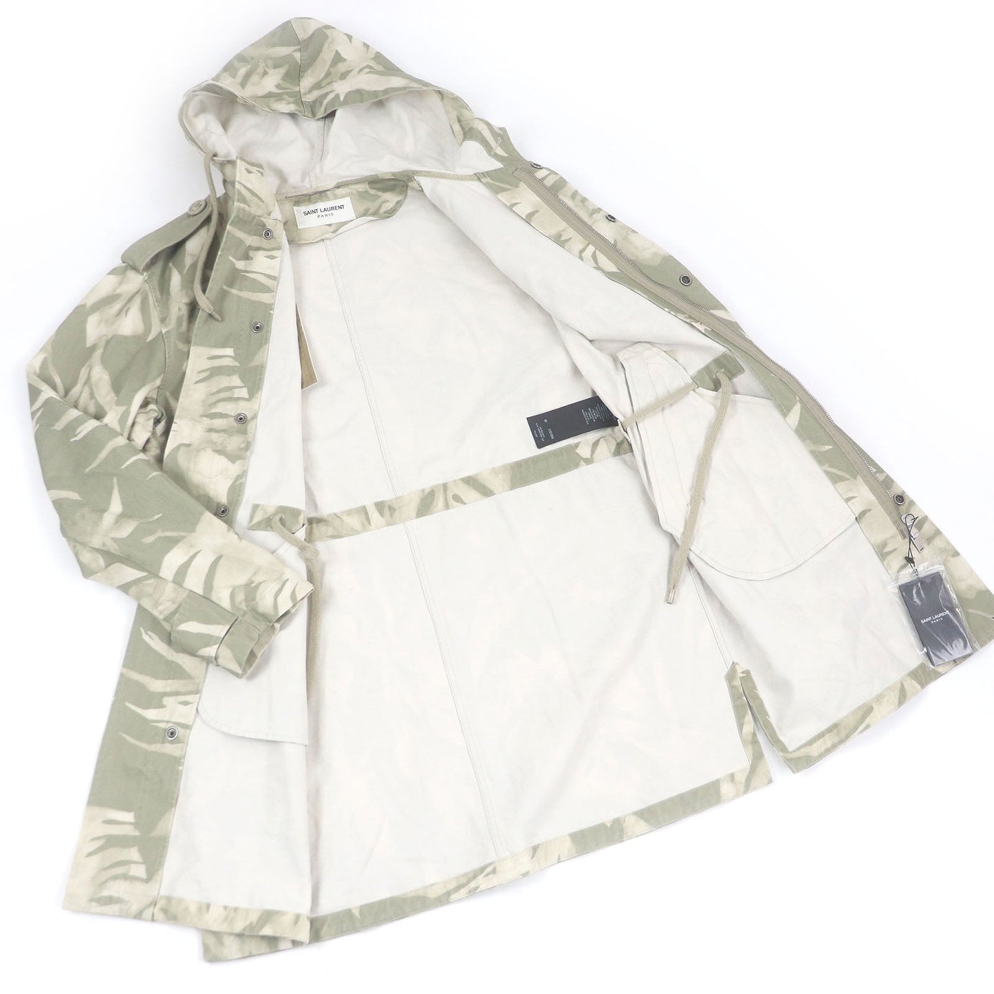 Saint Laurent Paris Leaf Print Mod Coat Coat