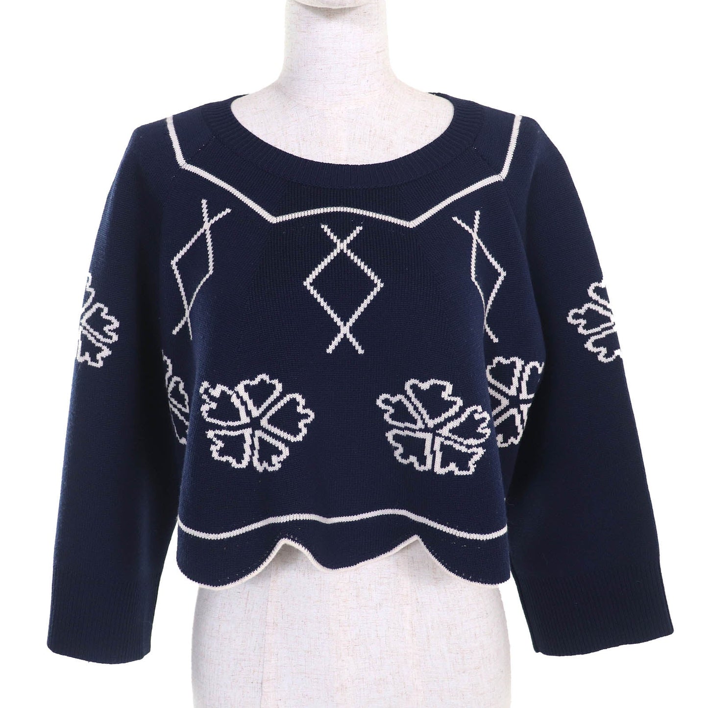 Christian Dior Clover Knit Cropped Top