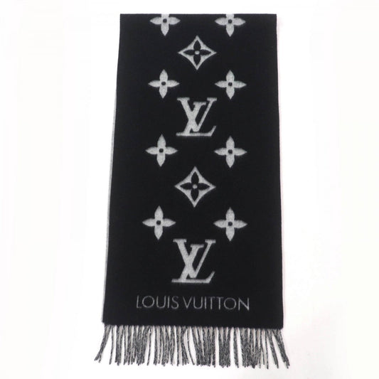 LOUIS VUITTON Scarf M71040 cashmere Noir Echarpe Reykjavik