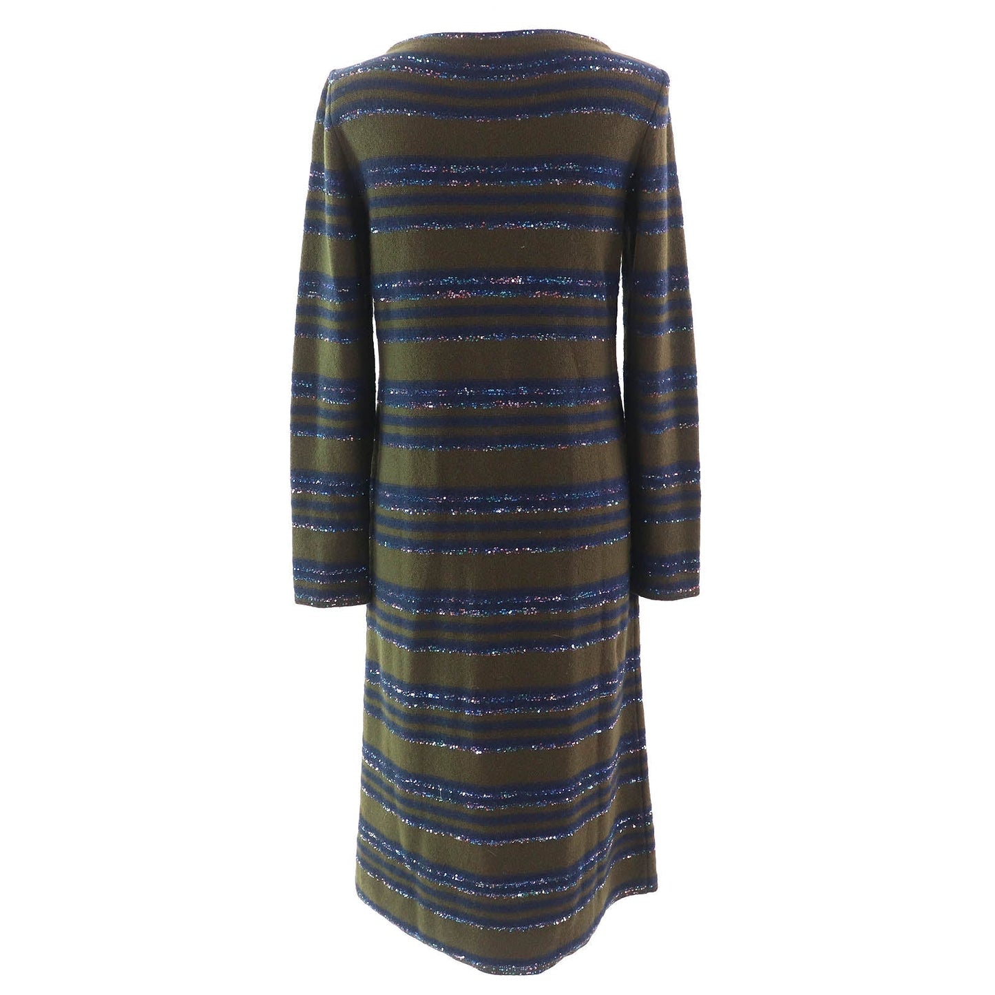 Chanel COCO Button Sequin Border Pattern Cashmere Dress