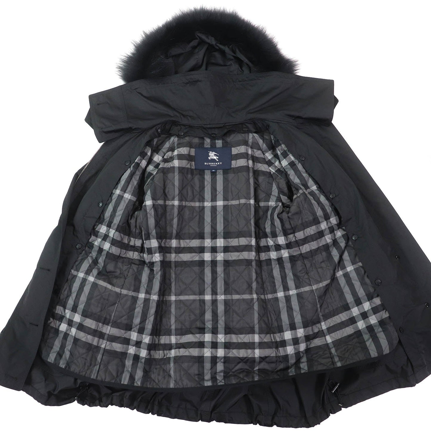 Burberry London Padded Fur Hooded Coat