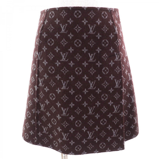 LOUIS VUITTON Mini skirt 1A90Z6  wool Brown gray Monogram Martin Girl 34