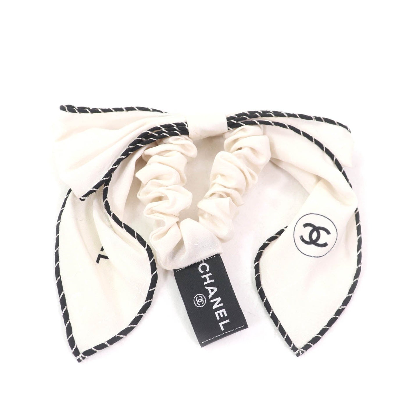 Chanel COCO Mark Ribbon Silk Scrunchie