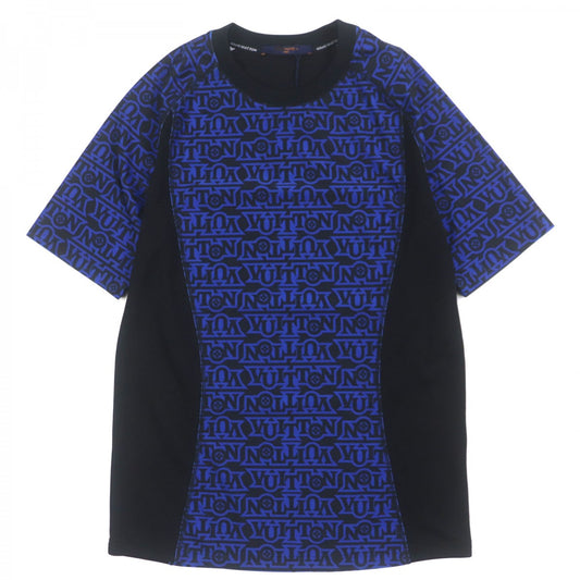 LOUIS VUITTON Short sleeve T-shirt polyester blue-black Snow Technical XS