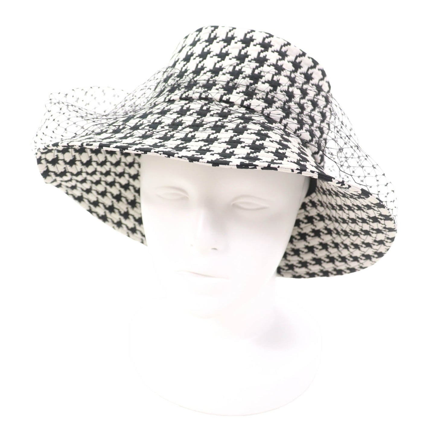 Christian Dior Houndstooth Tulle Hat