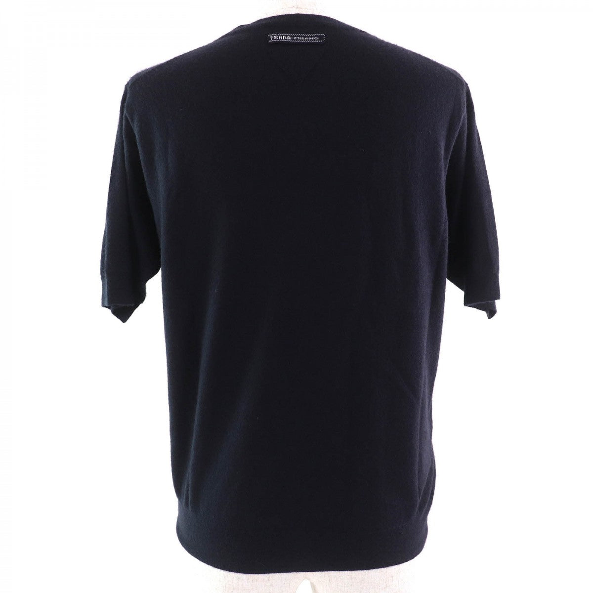 PRADA Short sleeve knit P24D2Q cashmere Navy 36
