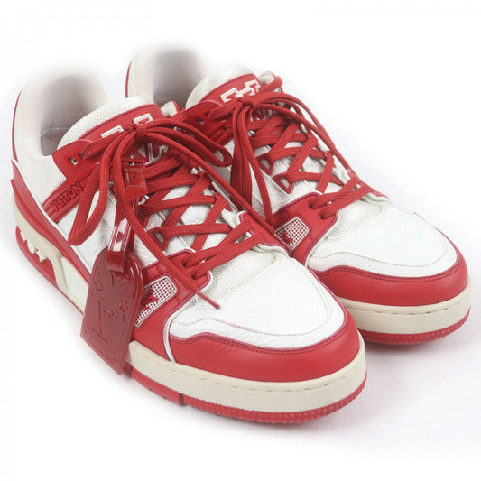 LOUIS VUITTON Low cut sneakers 1A8PJW leather White red LV Trainer Line 7