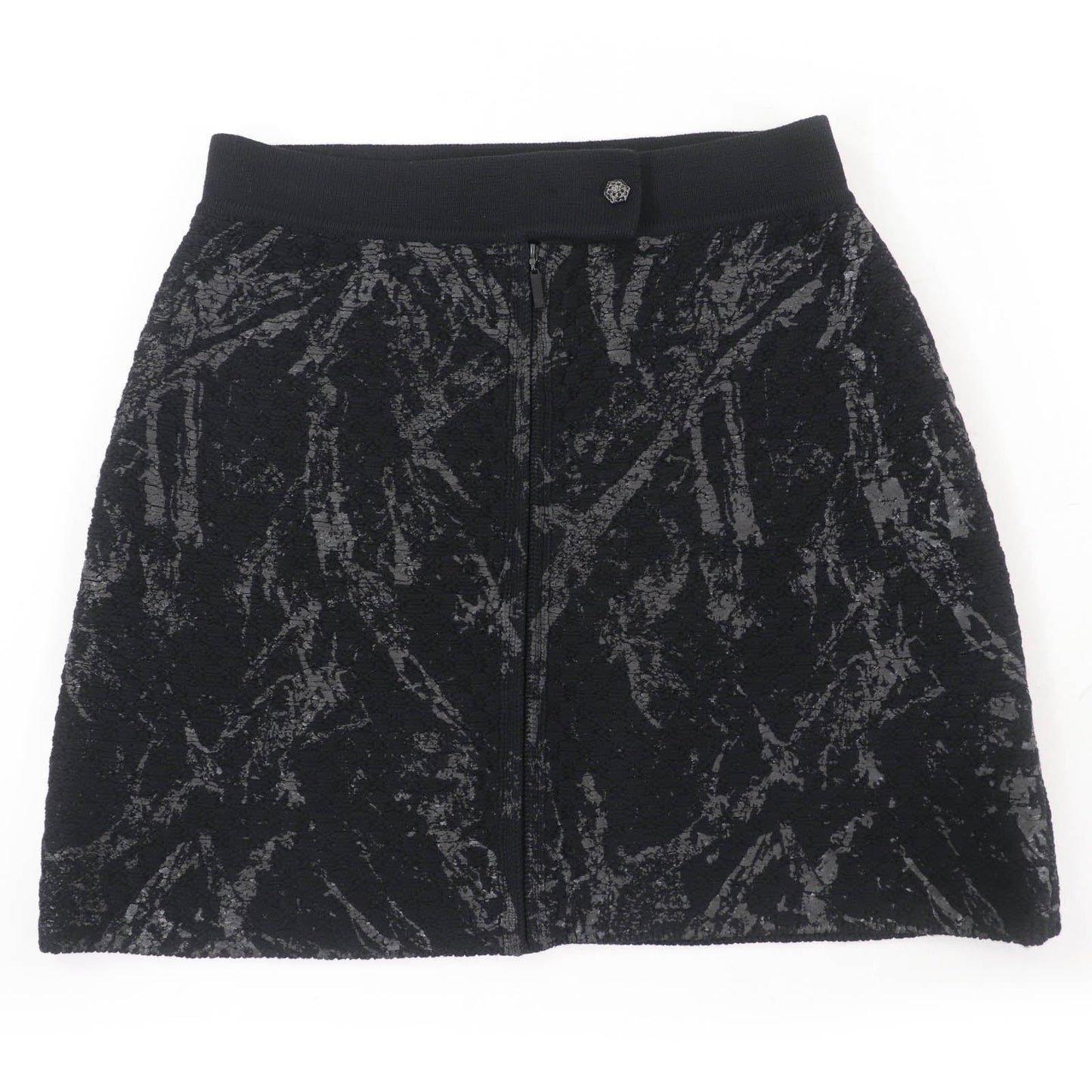 Chanel Jewel COCO Mark Button Wool Knit Skirt