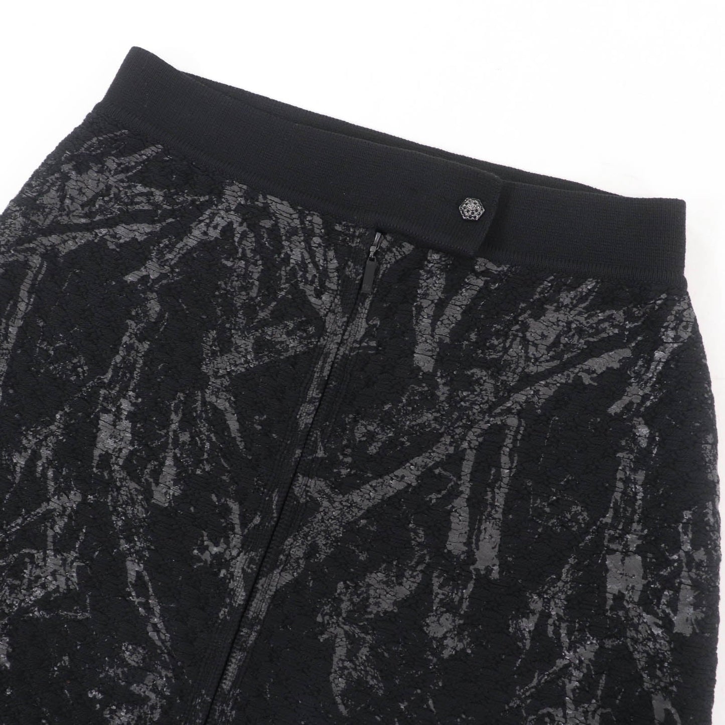 Chanel Jewel COCO Mark Button Wool Knit Skirt