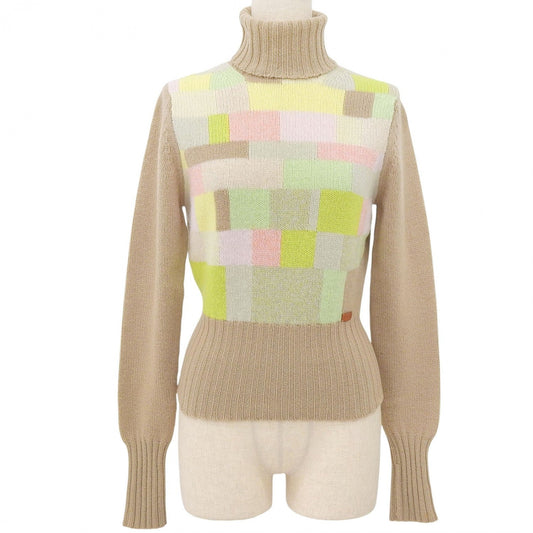 CHANEL knit 00A P16136 cashmere Beige multi 36