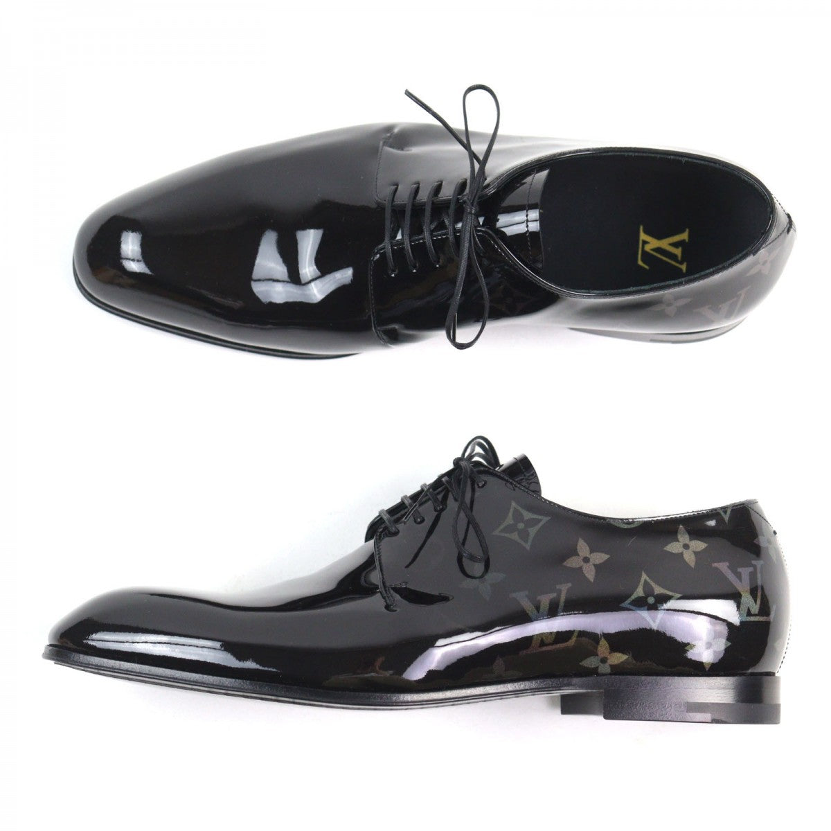 LOUIS VUITTON Leather shoes Patent leather Black type LV Vuitton Line 6