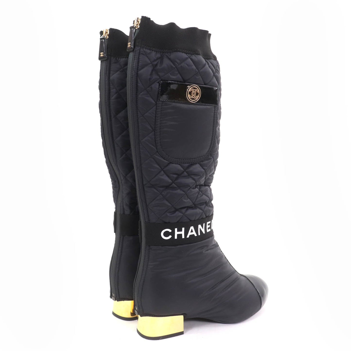 Chanel COCO logo design Patent Leather 2way Boots
