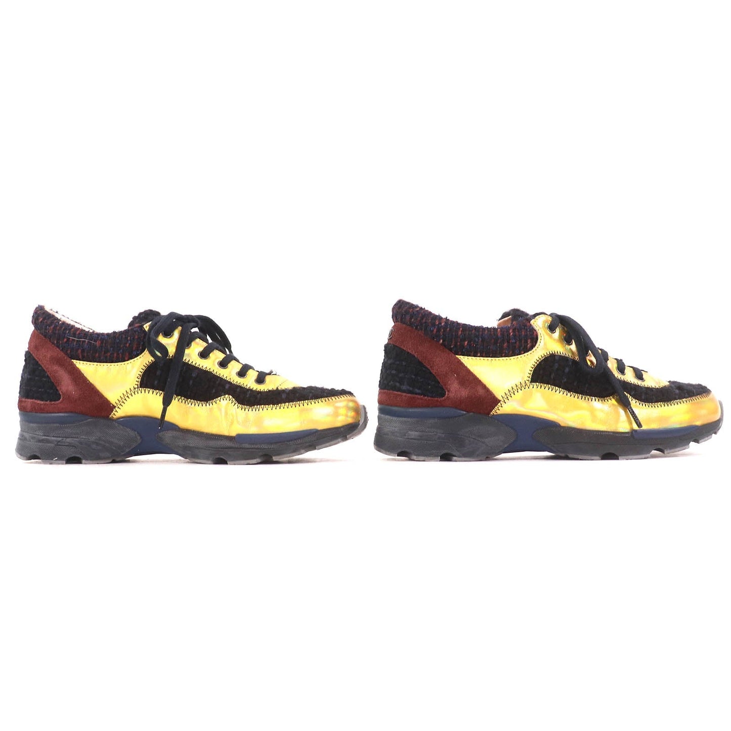 Chanel COCO Mark Tweed Switch Suede leather Sneakers