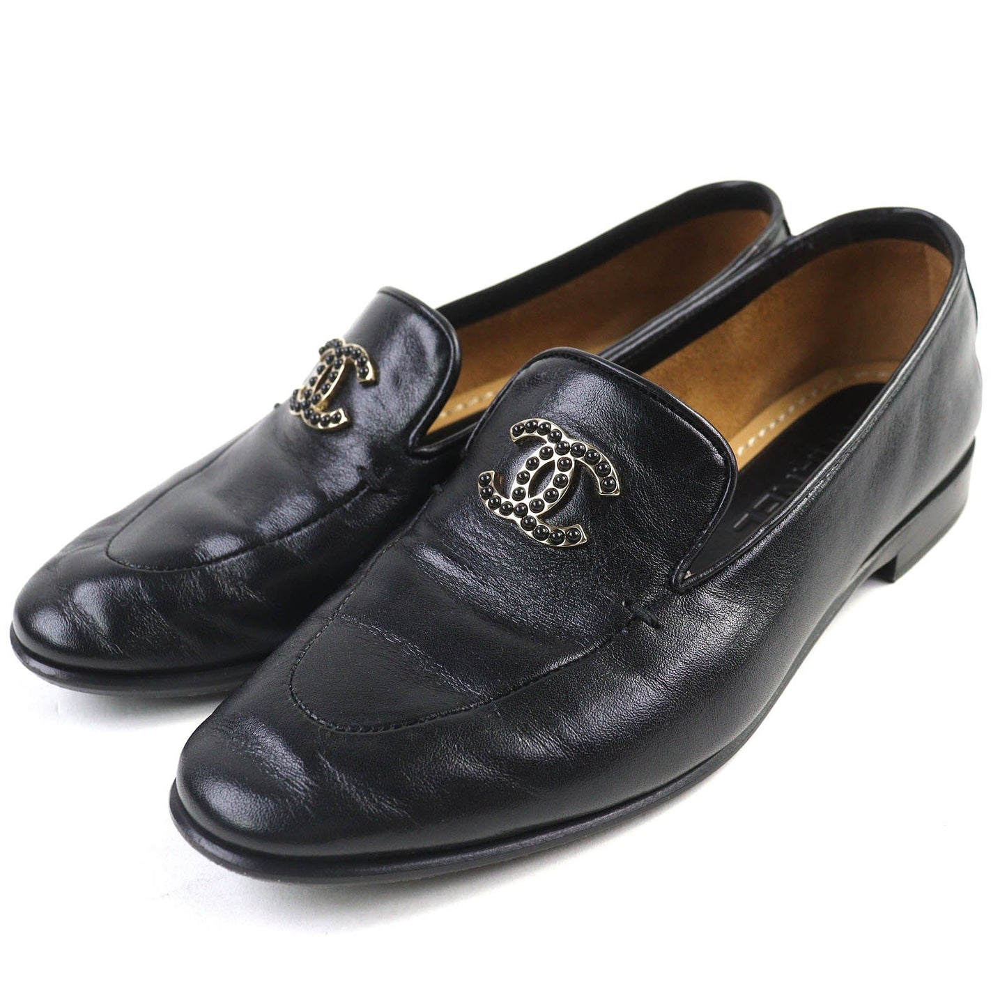 Chanel COCO Mark Moccasins Shiny Calfskin Loafers