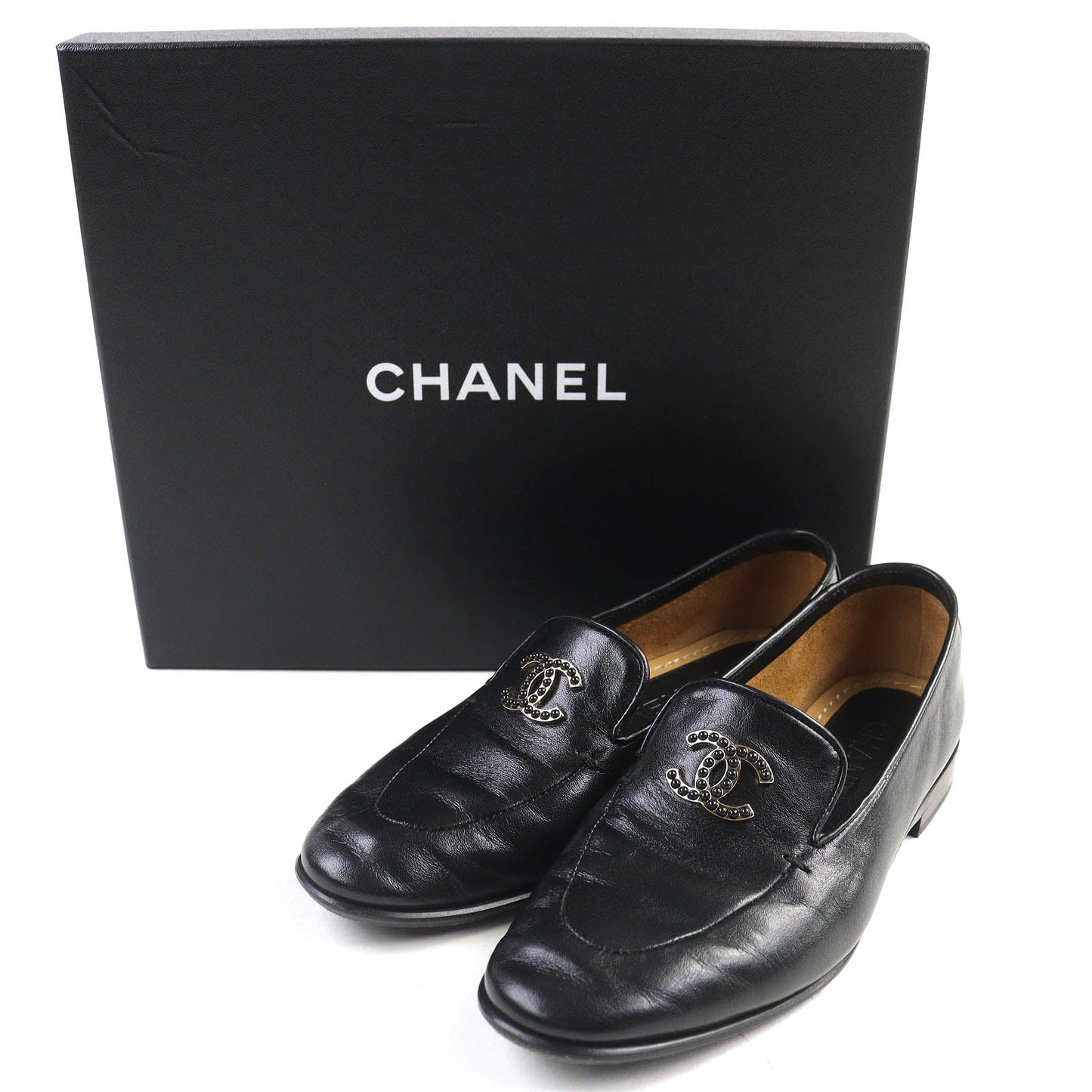 Chanel COCO Mark Moccasins Shiny Calfskin Loafers