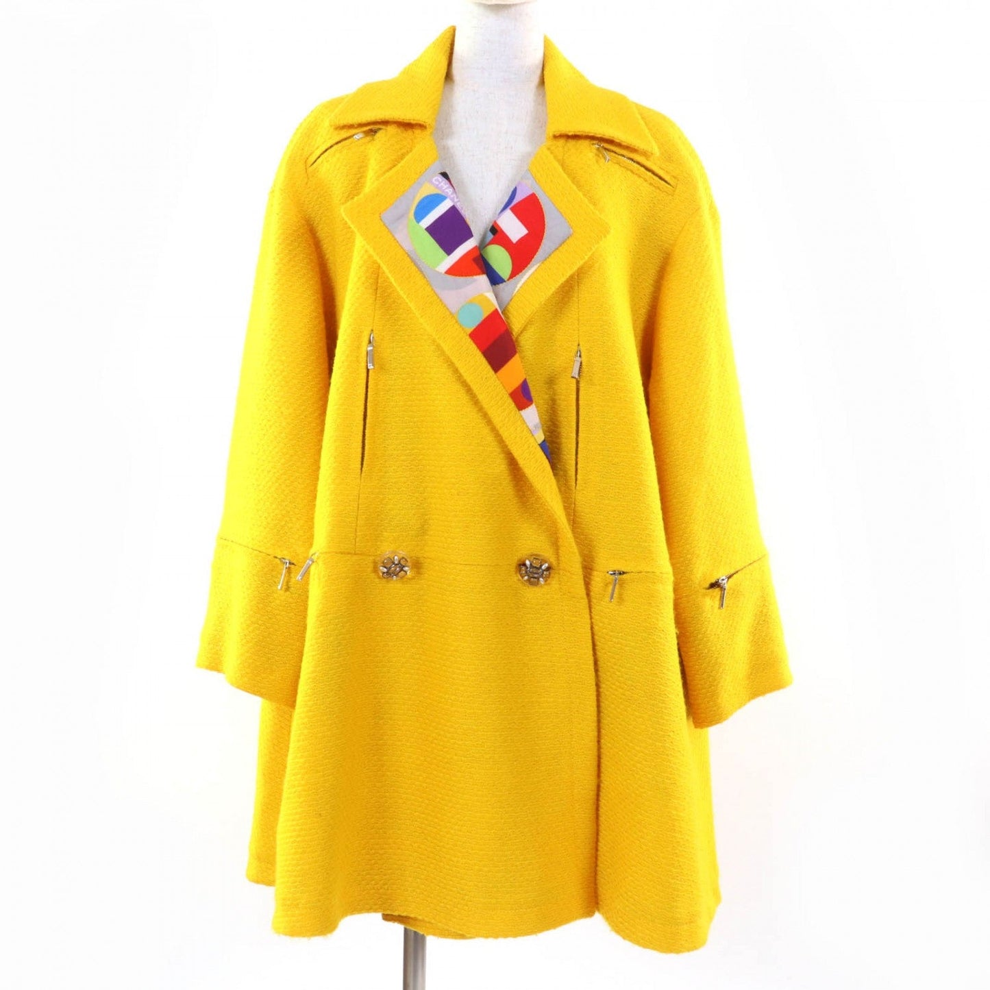 CHANEL coat P50353W05578 wool yellow 38