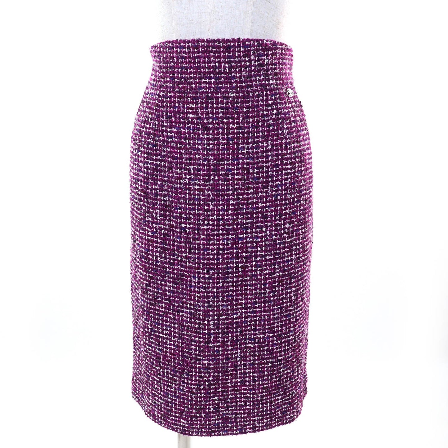 Chanel COCO Mark Plate Cotton Tweed Skirt