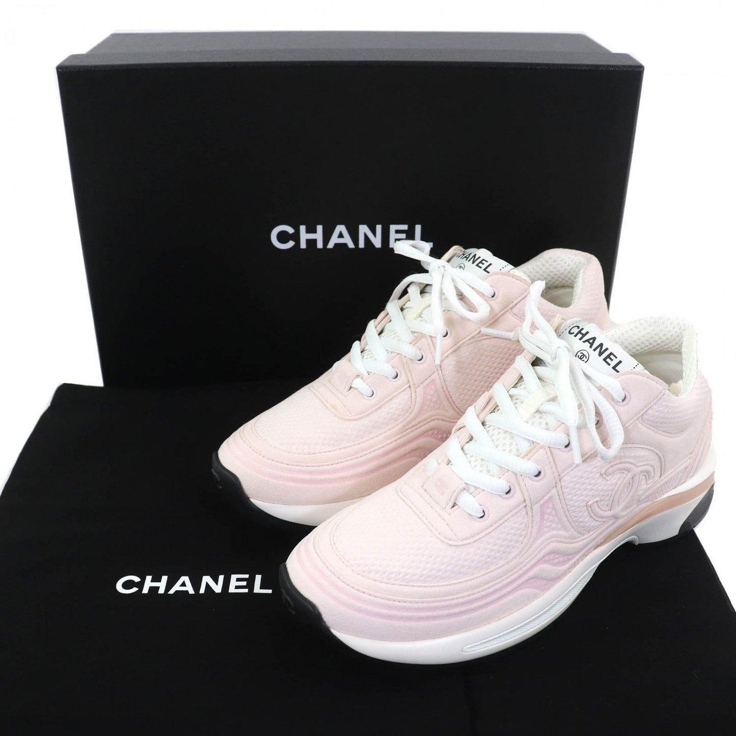 CHANEL sneakers 24S G45077 Suede leather Light pink 37