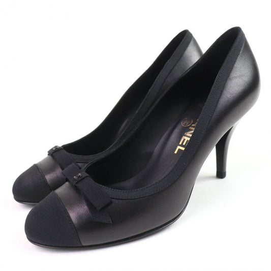 CHANEL pumps 09A G26728Y01590 leather black 35.5