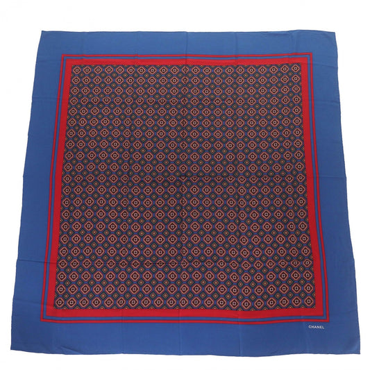 CHANEL scarf silk Blue Red type