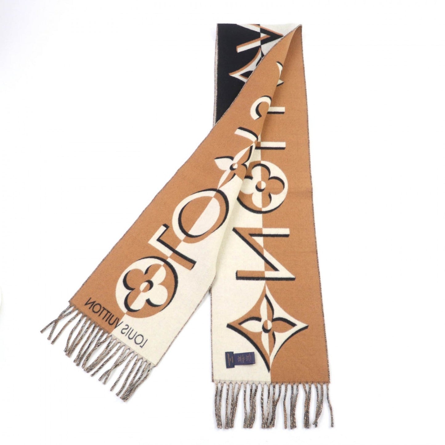 LOUIS VUITTON Scarf M90806 wool Noir Muffler Duo Infinity 205cm×26cm