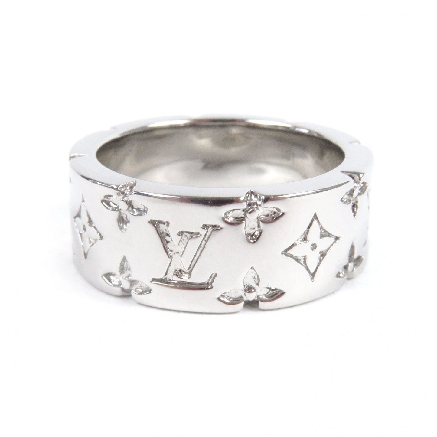 LOUIS VUITTON Ring M1182L ー Silver Ring LV Mosaic L