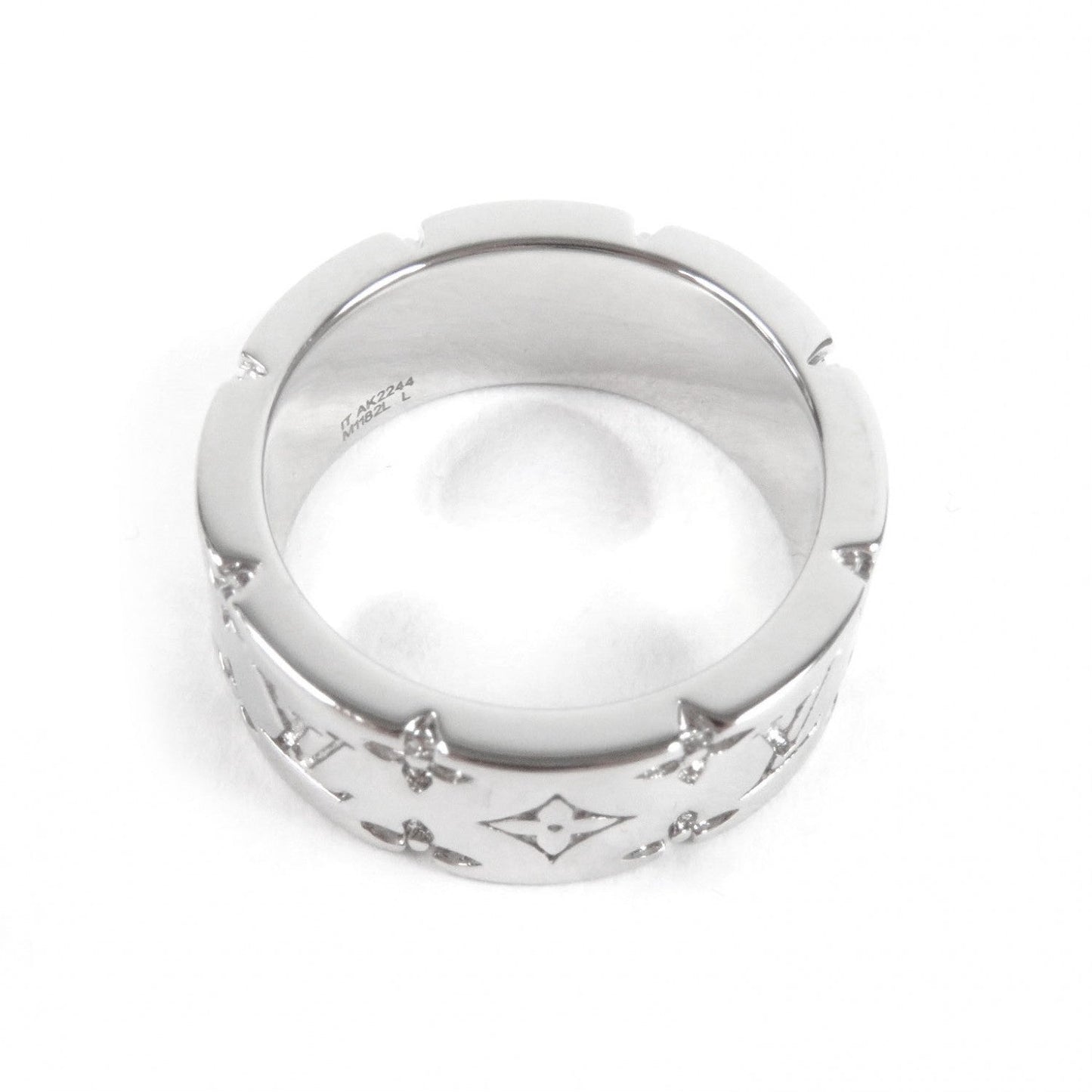 LOUIS VUITTON Ring M1182L ー Silver Ring LV Mosaic L