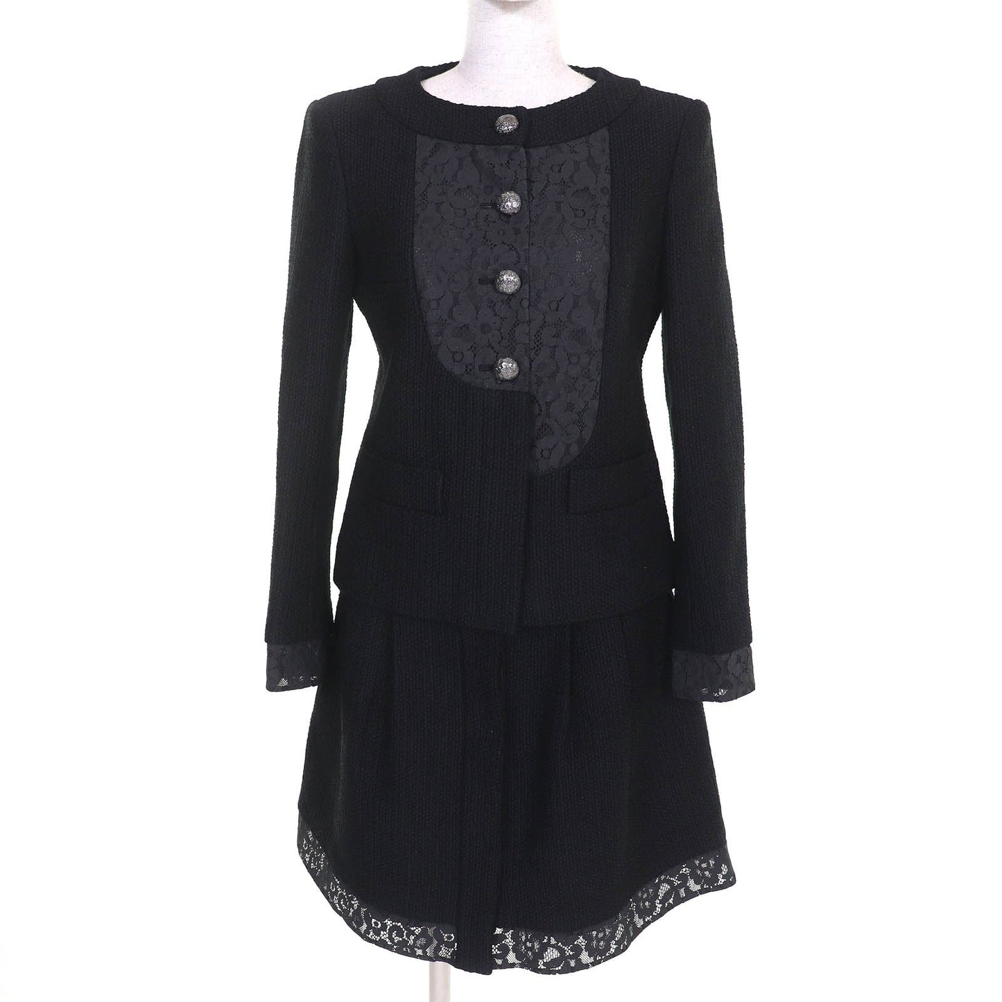 Chanel COCO Button Lace Cotton Tweed Two-piece Set