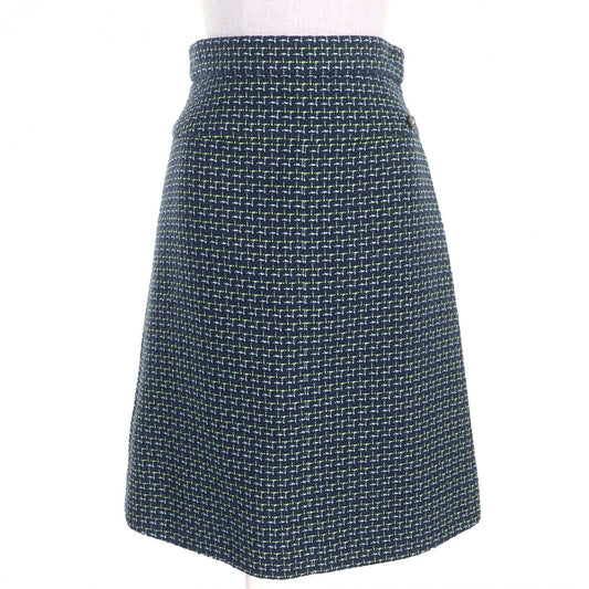 CHANEL skirt P55951V38257 cotton Navy Green type 36
