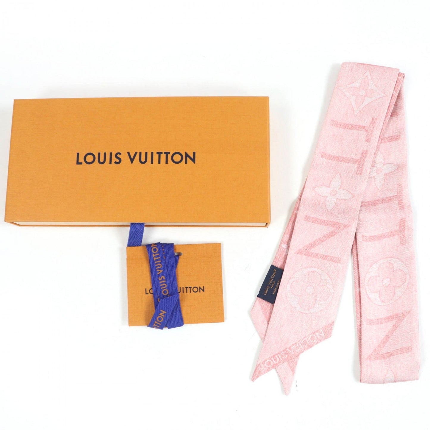 LOUIS VUITTON scarf M96268 silk Rose claire Bandeau BB Monogram Infinity 120cm×5cm
