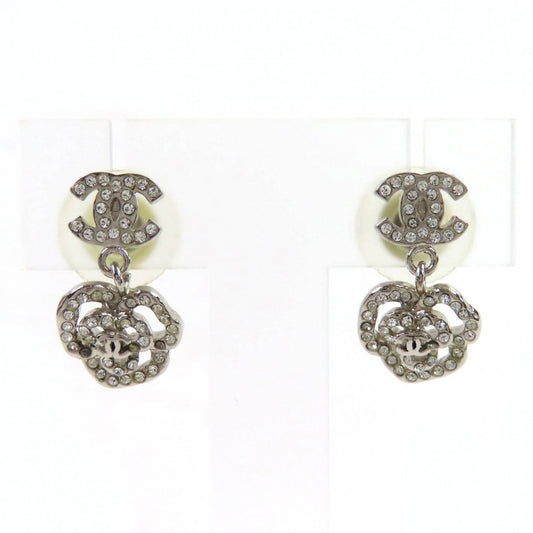 CHANEL Pierce 07A metal Silver COCO Mark Camelia