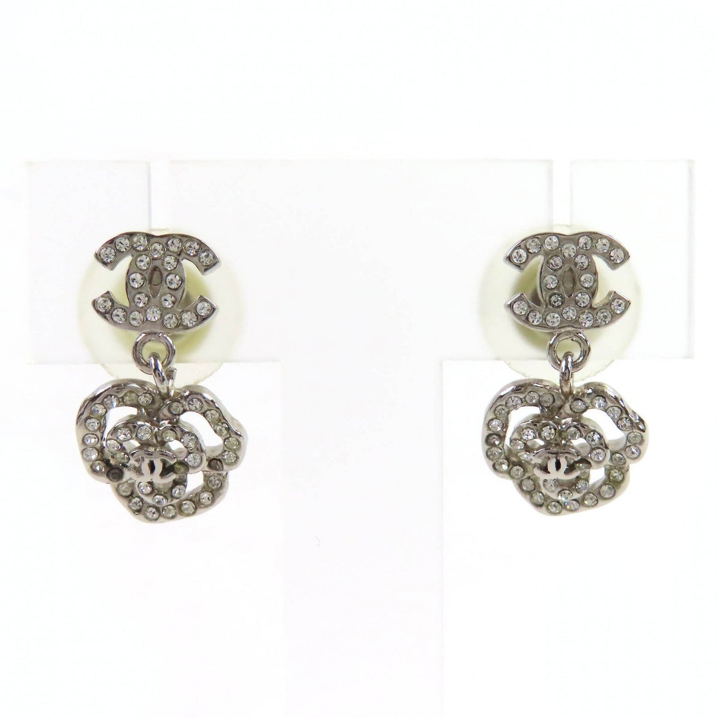 Chanel COCO Mark Camellia Earrings
