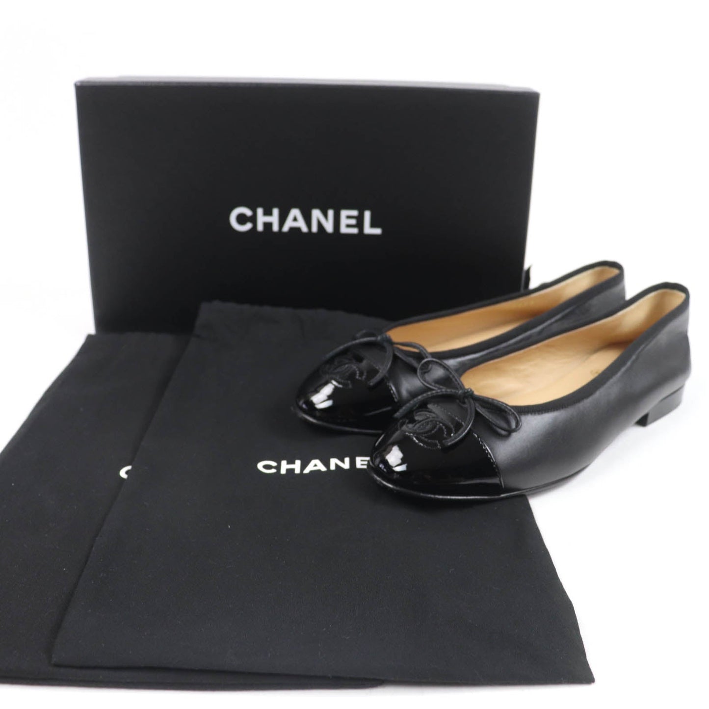 Chanel COCO Mark Leather Ballerina Pumps