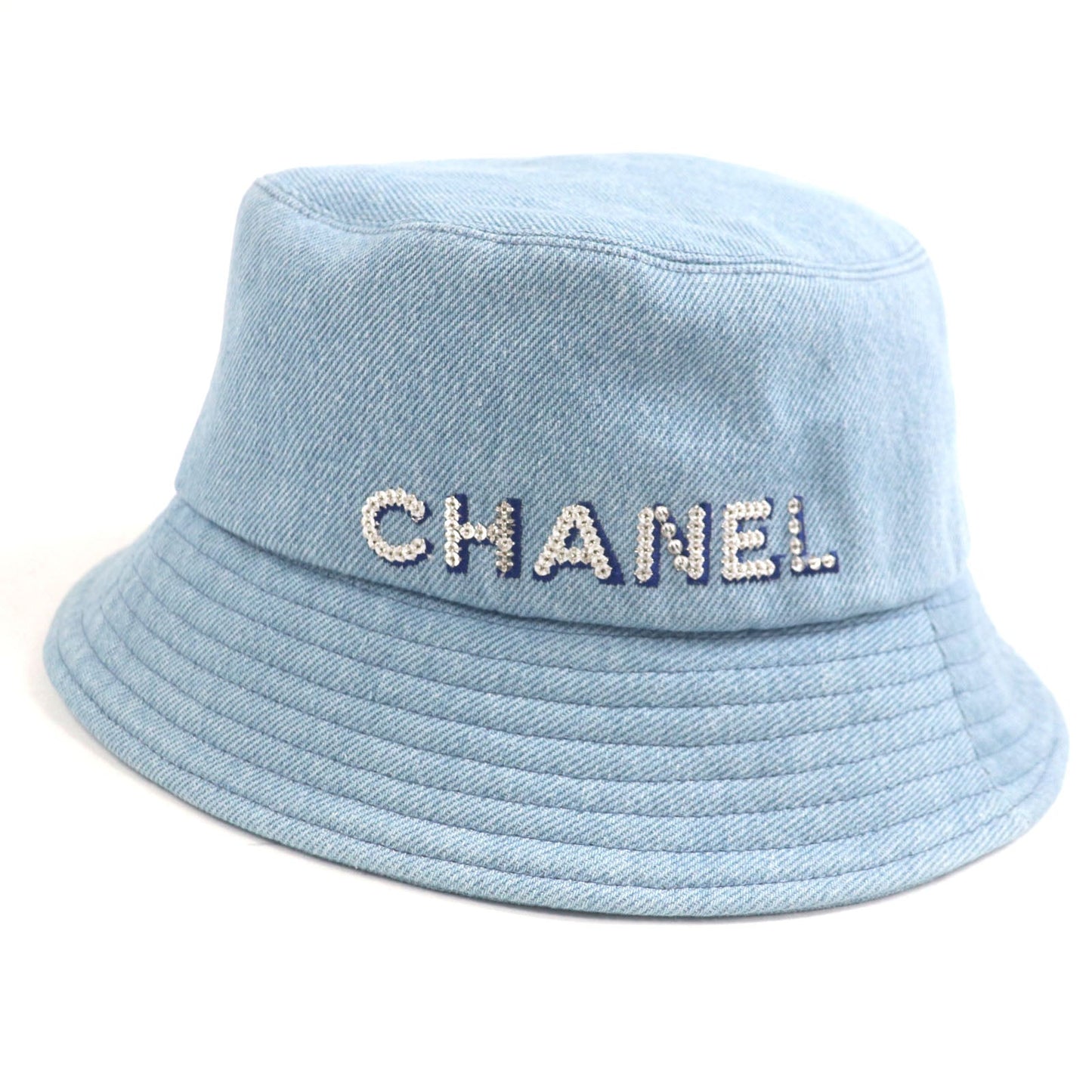 Chanel Sequin logo Denim Cotton Bucket Hat
