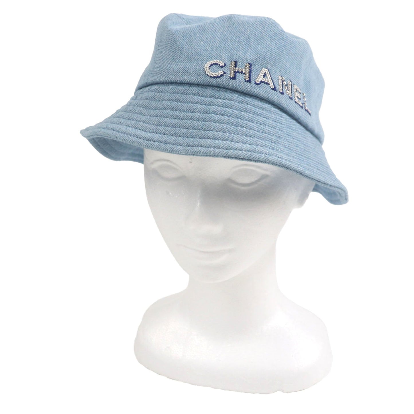 Chanel Sequin logo Denim Cotton Bucket Hat