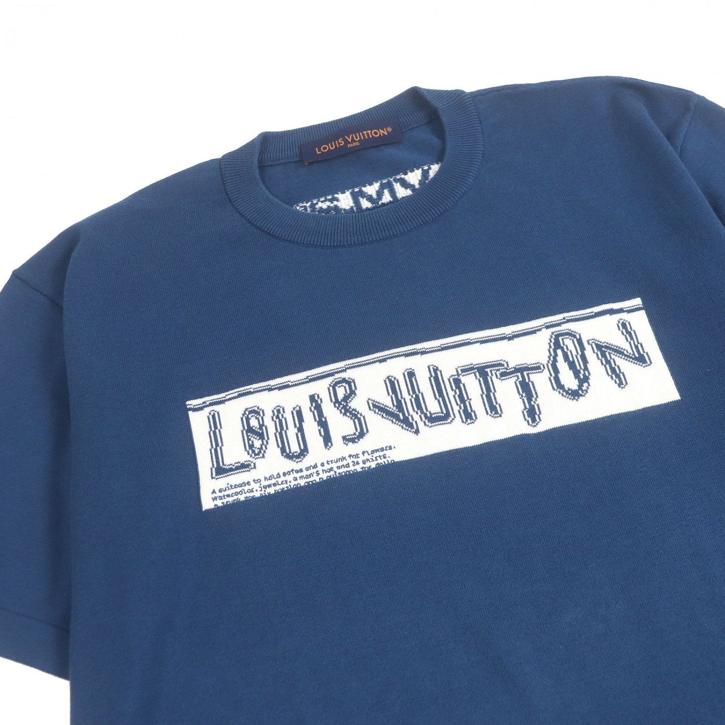LOUIS VUITTON Short sleeve knit cotton blue XL