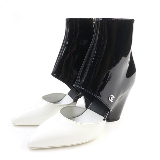 CHANEL Ankle boots G35430 Patent leather Black White 35