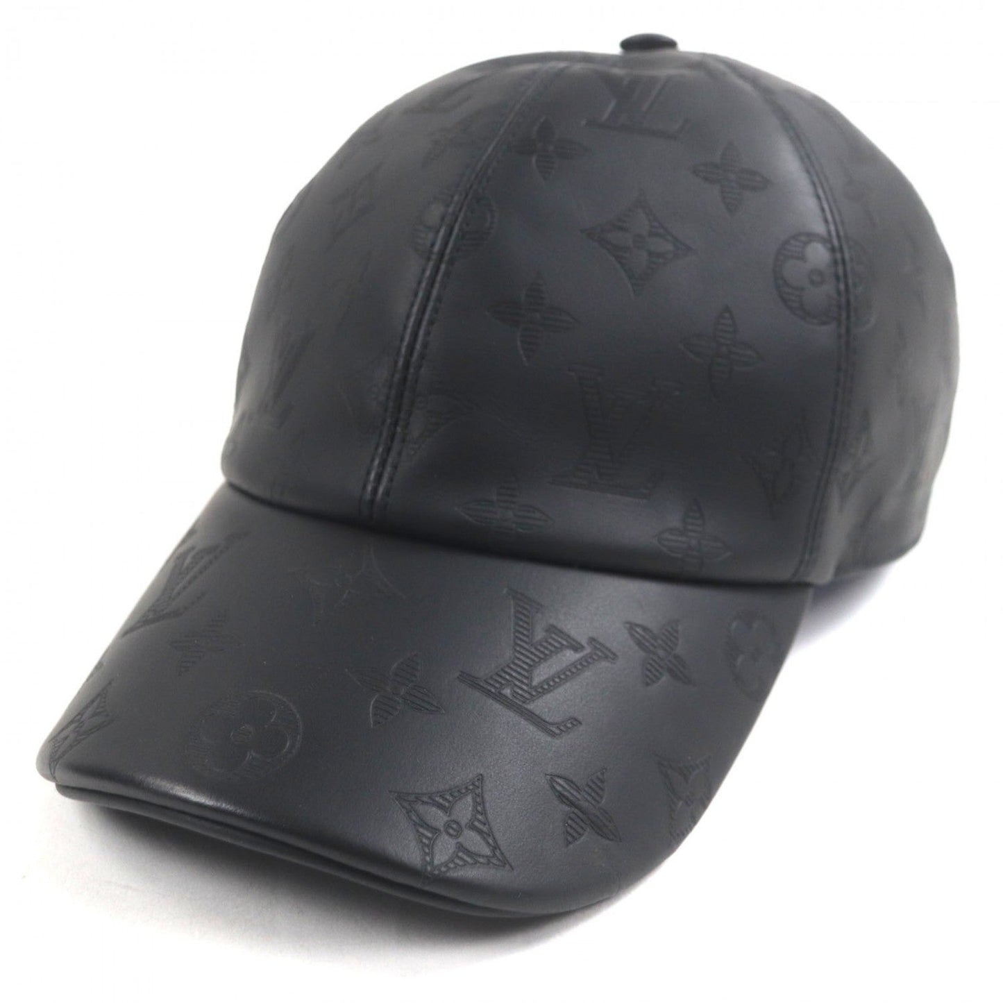 LOUIS VUITTON cap M76581 Cowhide black Cap Monogram Shadow