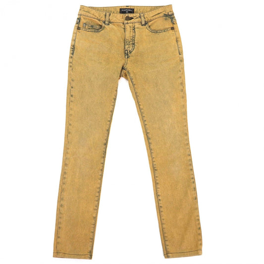 CHANEL Denim pants P49877 cotton Yellow type 34