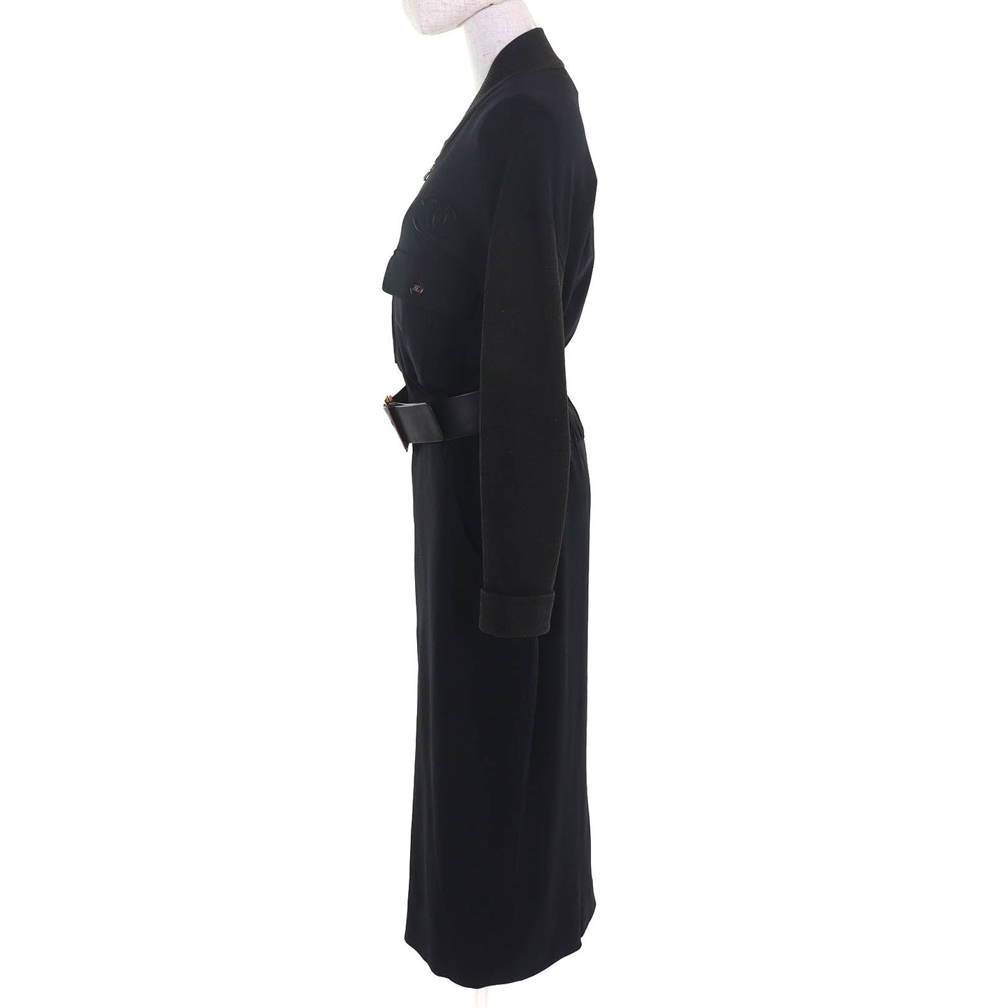 Chanel Coco Mark Leather Belt Dress