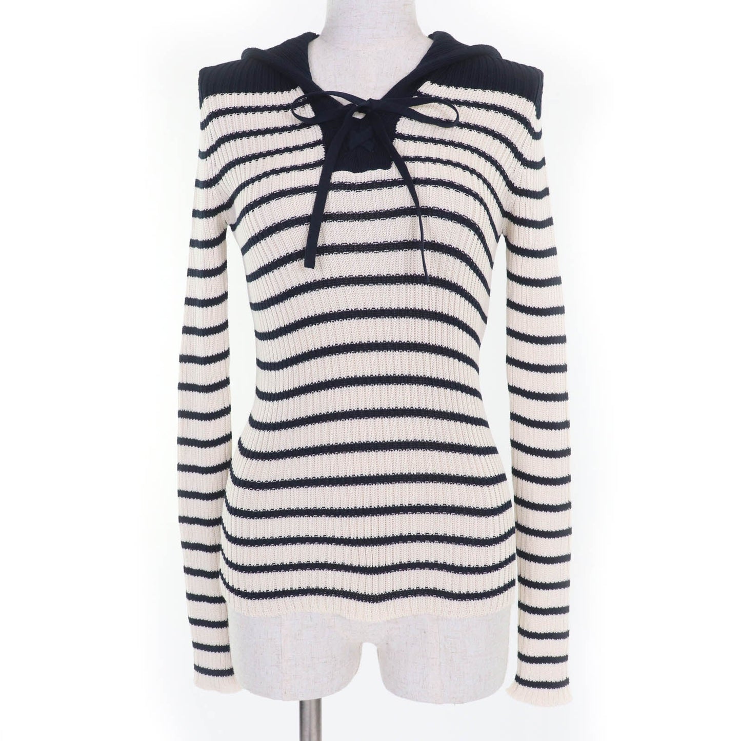 Christian Dior Striped Sailor Collar Knit Top